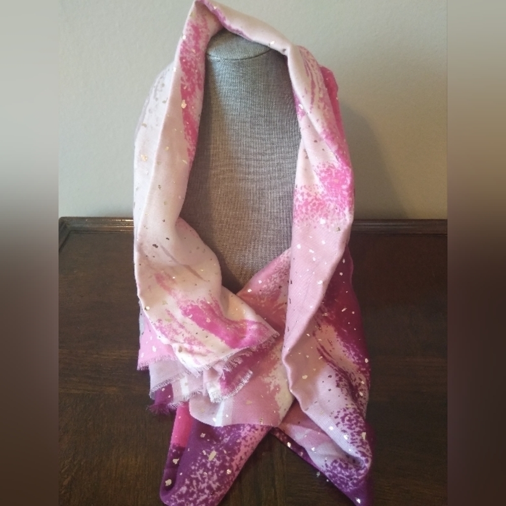 Abstract Pattern Scarf In Pink - Picture 3 of 10